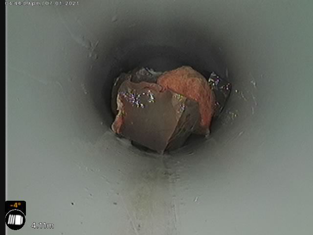 blocked drain with cement