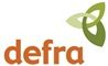 Defra logo: orange text with a green intertwined knot symbol.