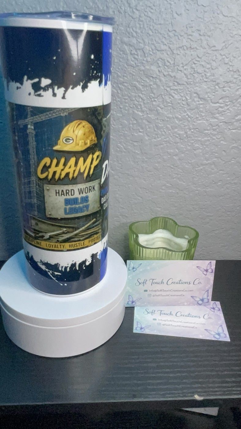 Custom construction-themed tumbler