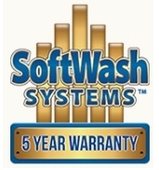 The softwash systems logo has a 5 year warranty.