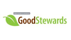 A logo for goodstewards with a green leaf on a white background.
