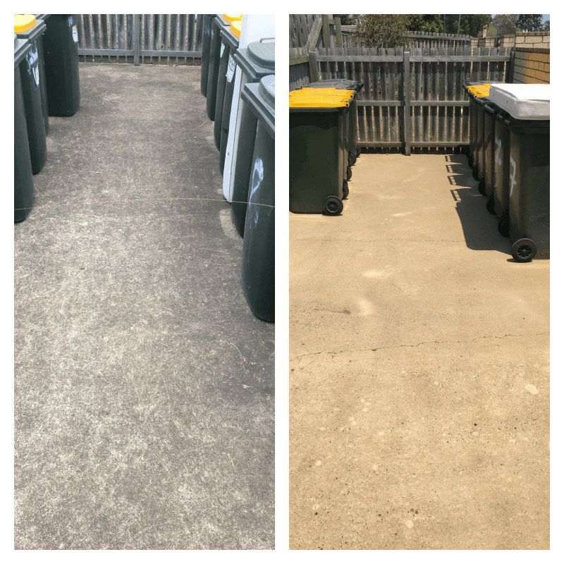 Before and After Cleaning the Bin Area — CPR Exterior Cleaning in Svensson Heights, QLD