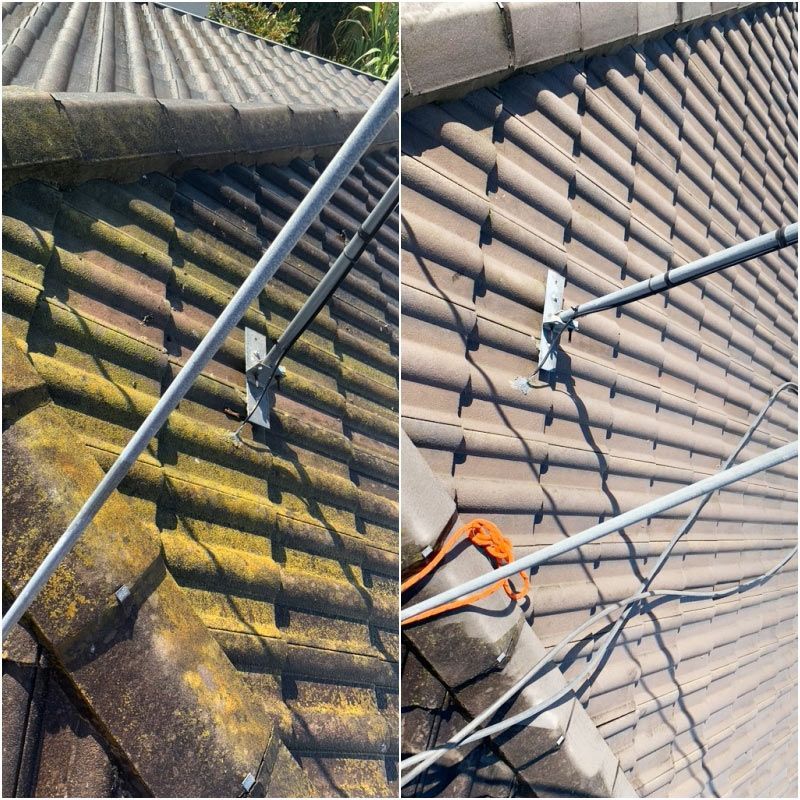 Before and After Removing the Dirt From Roof — CPR Exterior Cleaning in Svensson Heights, QLD