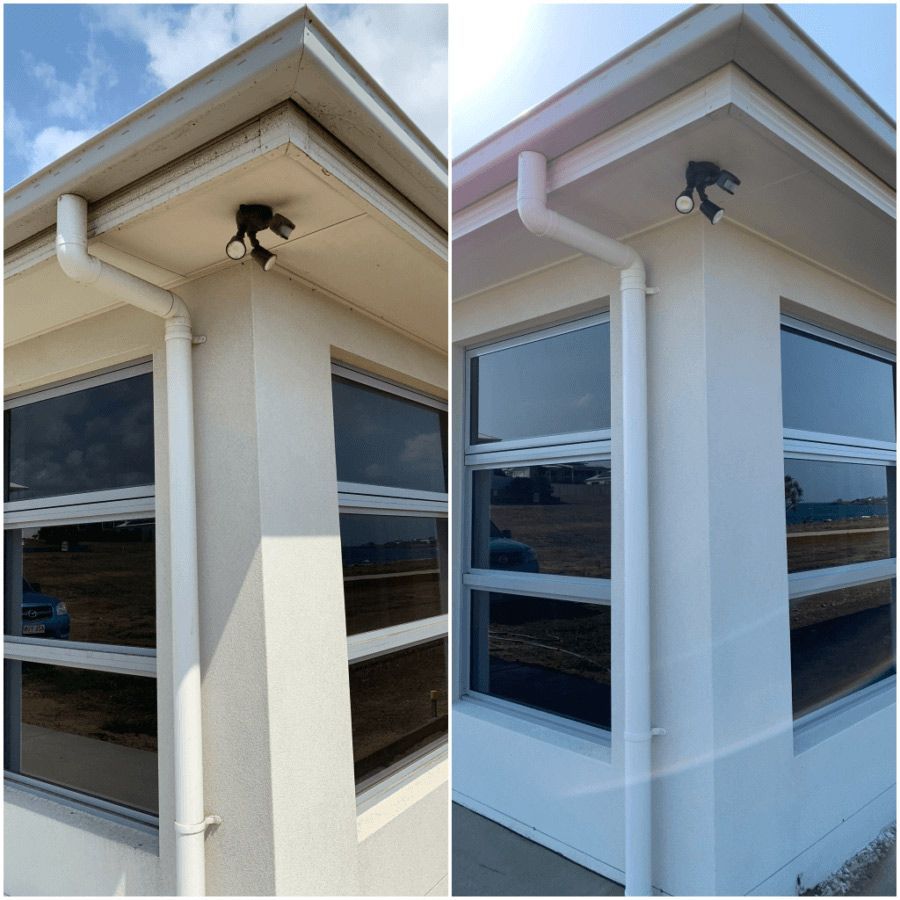 Before and After Gutter Clean — CPR Exterior Cleaning in Svensson Heights, QLD