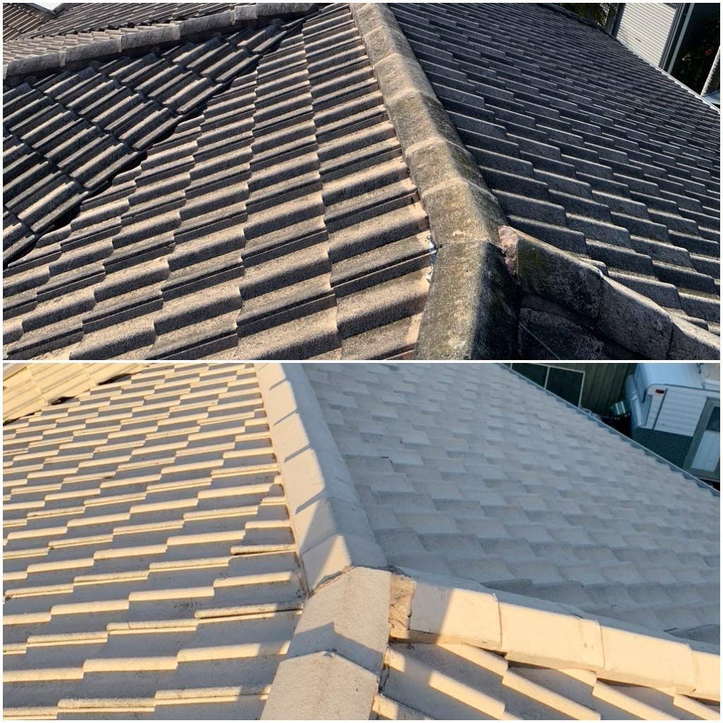 Before and After Soft Washing the Roof — CPR Exterior Cleaning in Svensson Heights, QLD
