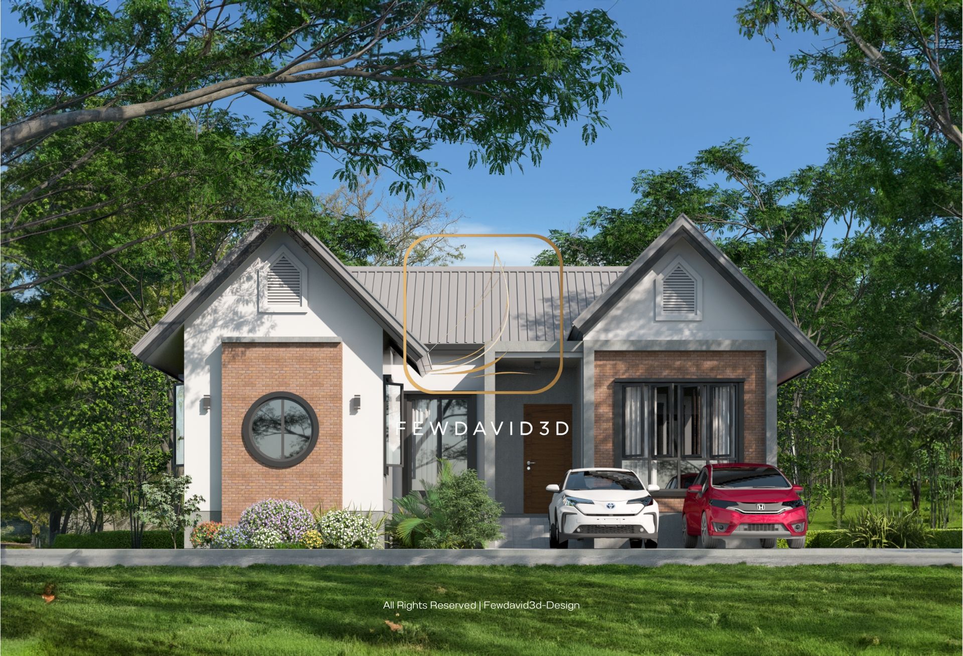 แบบบ้านโมเดิร์นชั้นเดียว 3 ห้องนอน 2 ห้องน้ำ | บ้านสบายใจ