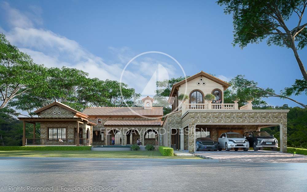 รับออกแบบบ้านสไตล์ทัสคานี สวยงาม หรูหรา