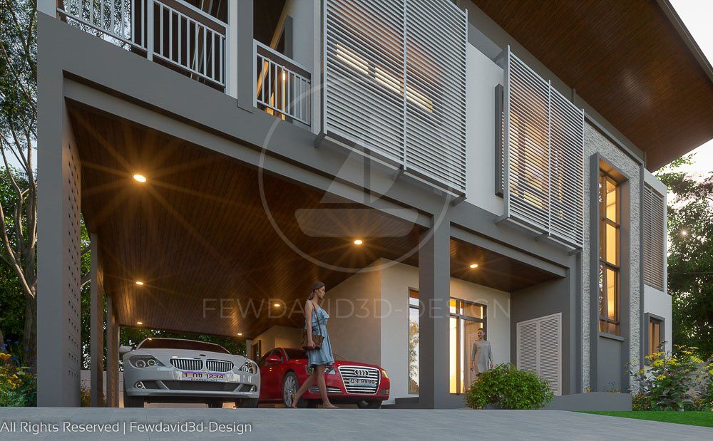 รับออกแบบบ้าน,บ้าน2ชั้น,โมเดิร์น,เขียนแบบ,หน้าตาบ้าน,โรงจอดรถ