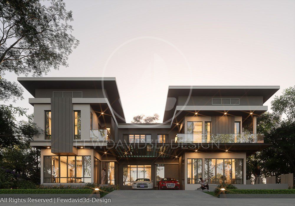 รับออกแบบ บ้านโมเดิร์น 2 ชั้น