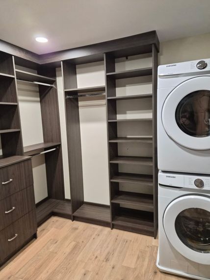 laundry storange with washer and dyer