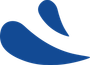 Abstract blue swoosh logo on white background
