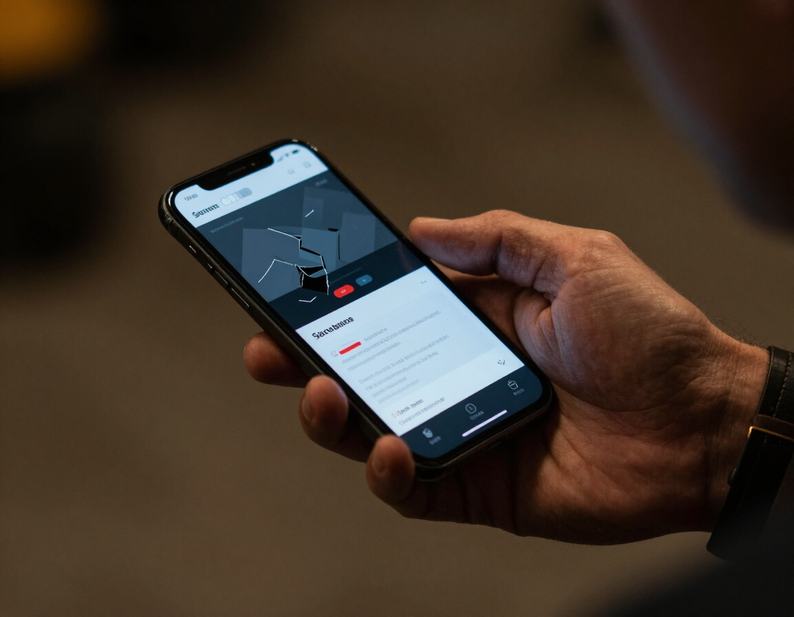 Contractor reviewing a slow-loading website on their phone