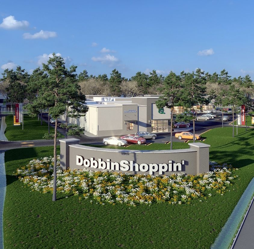 An artist 's impression of the dobbin shopping center