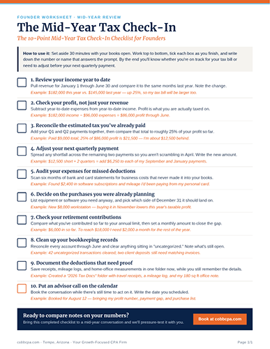 digital download of mid-year tax checkin checklist graphic