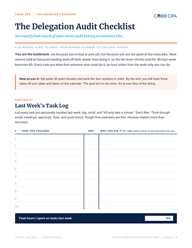 digital download graphic for founders who need to delegate