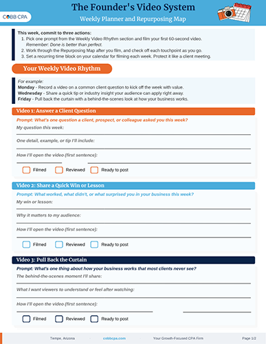 digital download of founders video system planner graphic