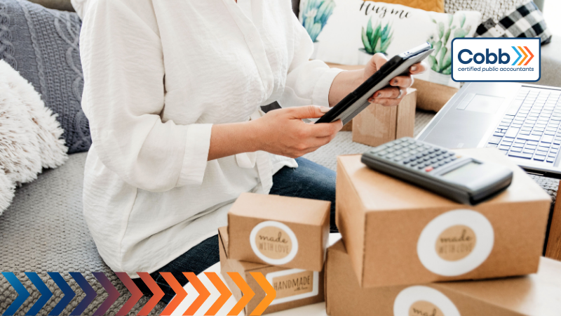 business owner checking her products and services mix before year-end