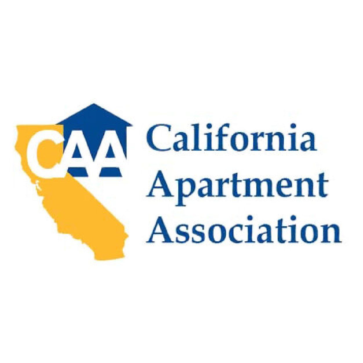 graphic logo typeface and logo illustration of the CAA, an apartment association