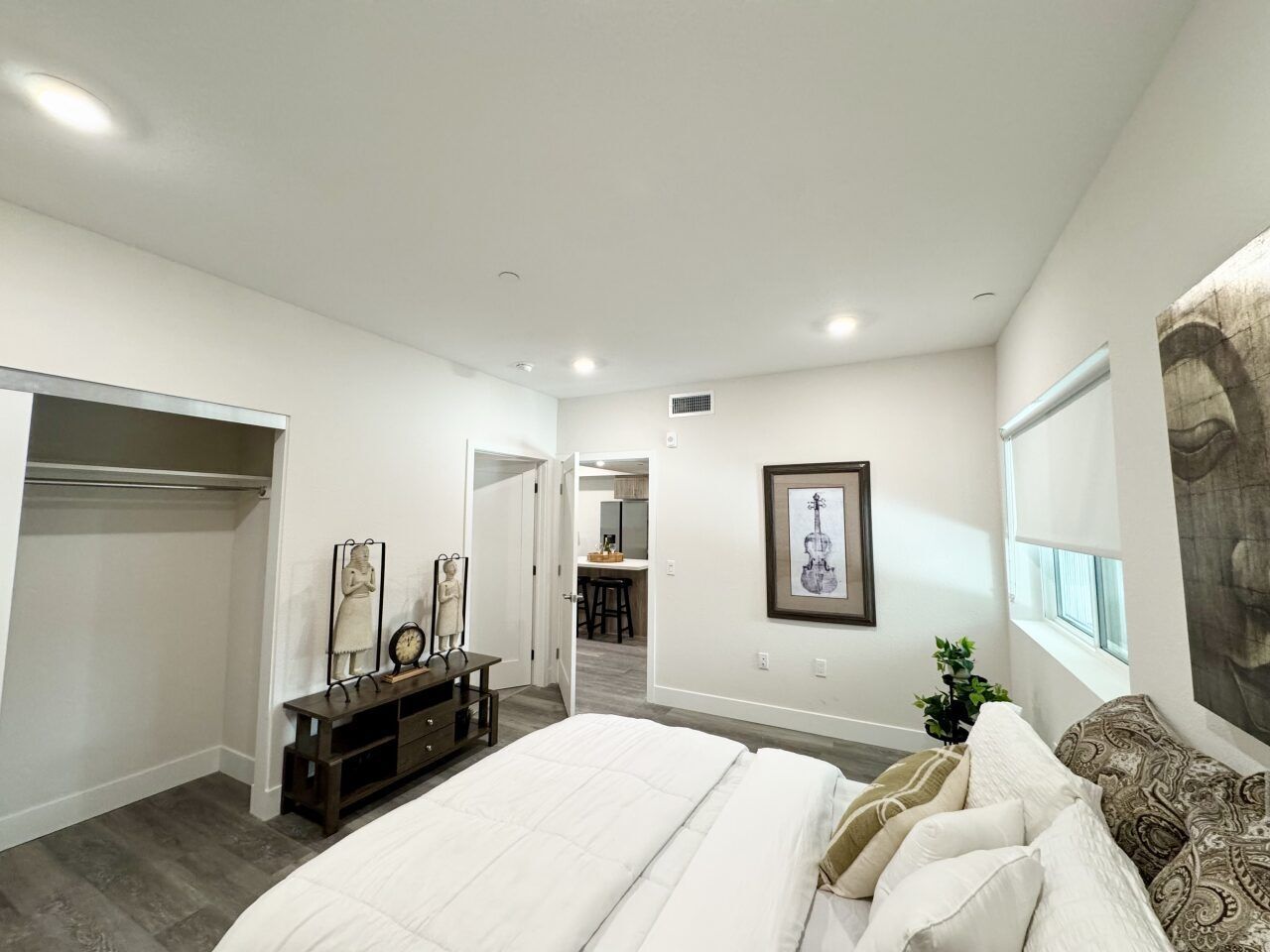 The luxurious and spacious bedroom in each unit of The Secret in K-Town in Los Angeles