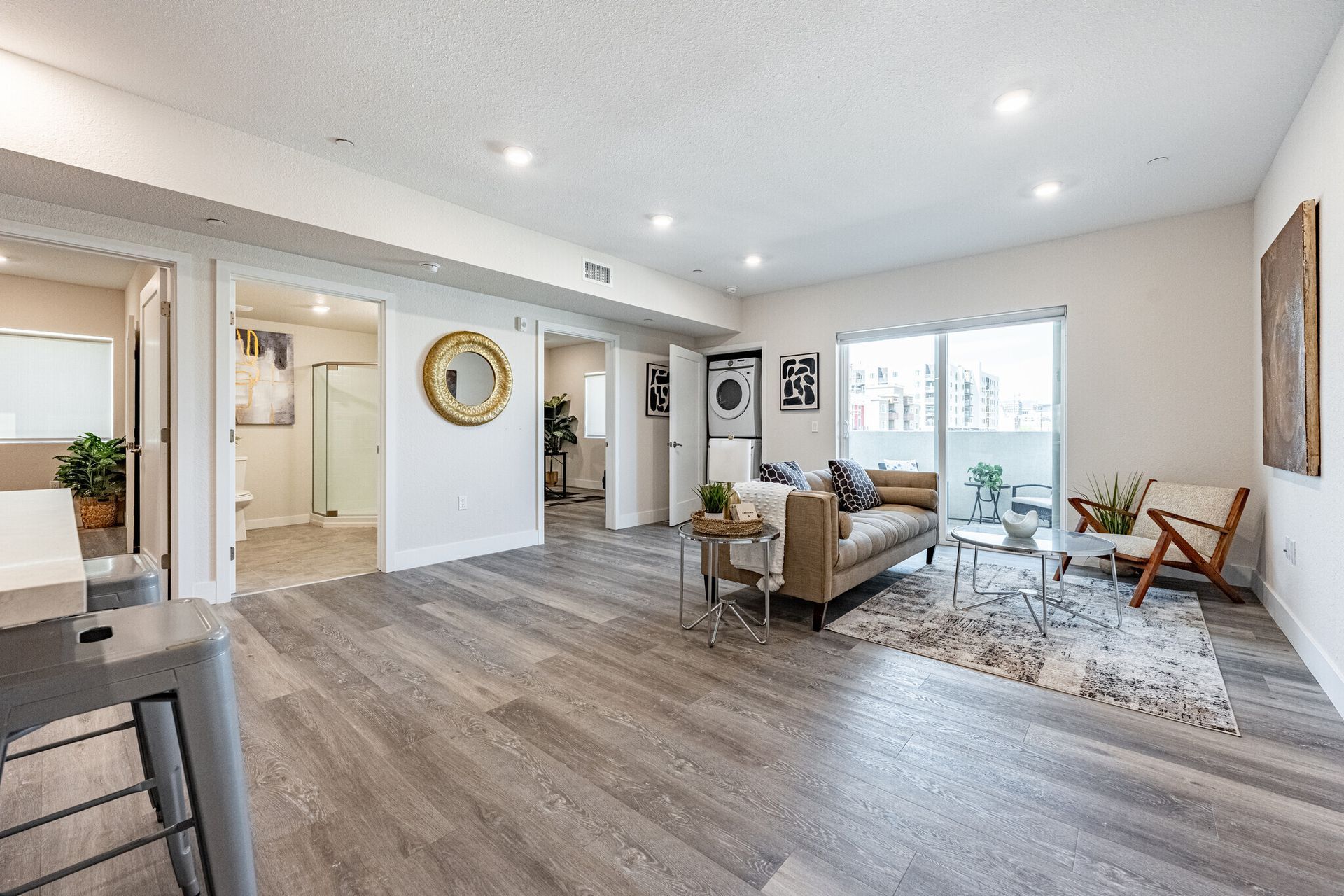 The Secret at K-Town Luxury Apartments' unit has a spacious and bright living room leading to the balcony