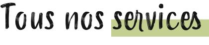Un logo qui dit tous mes services sur fond blanc