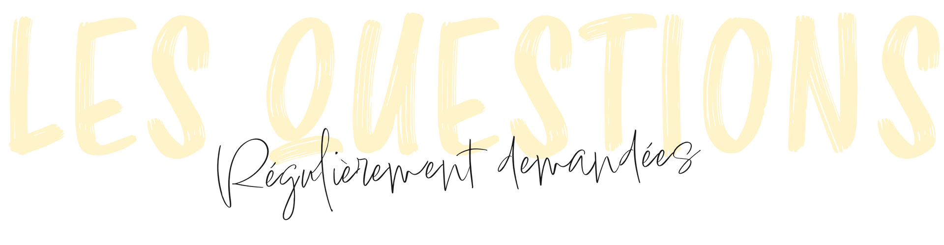 Le mot questions est écrit en jaune sur fond blanc.