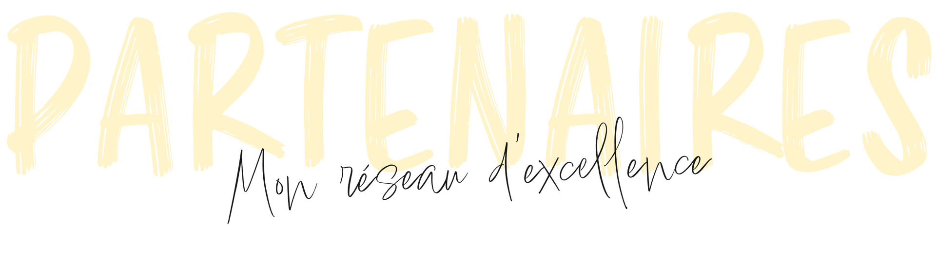 Le mot partenaires est écrit en jaune et noir sur fond blanc.