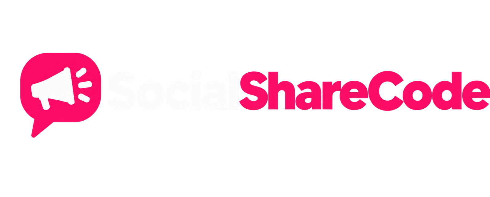 Black stylized text reading “Social Share Code” on a white background
