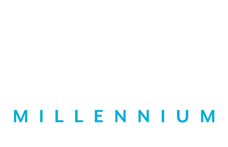 The Millennium logo featuring the word "MILLENNIUM" in blue sans-serif capital letters on a white background.