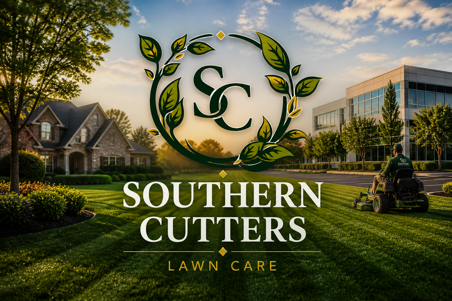 Worker using a leaf blower to clear grass, with dust and debris spraying in a yard