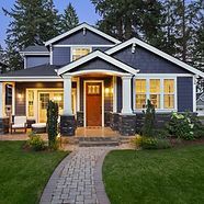 Evening home exterior view