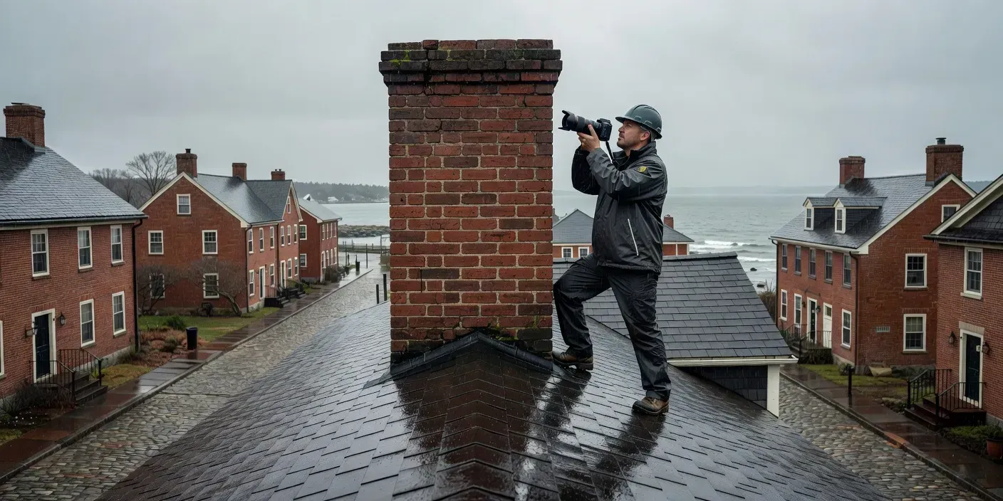 brick chimney on a Portland Maine colonial with a technician photographing crown cracks after a light coastal rainWhich Chimney Service Path Fits a Portland, ME Home?
A full chimney service path fits most Portland, ME homes when you need inspection, sweeping, weather sealing, and any liner or masonry work sequenced together; a sweep-only visit fits low-risk flues with clean camera findings and sound caps; restoration belongs after the flue is clean, dry, and documented so freeze–thaw damage is fixed without trapping moisture or creosote in the stack.
Match the path to how you heat and what the last inspection showed. Wood-stove seasons and wet coastal winters push creosote and water risk higher than looks alone suggest. Use the chimney maintenance checklist every homeowner should know to spot gaps before you book.