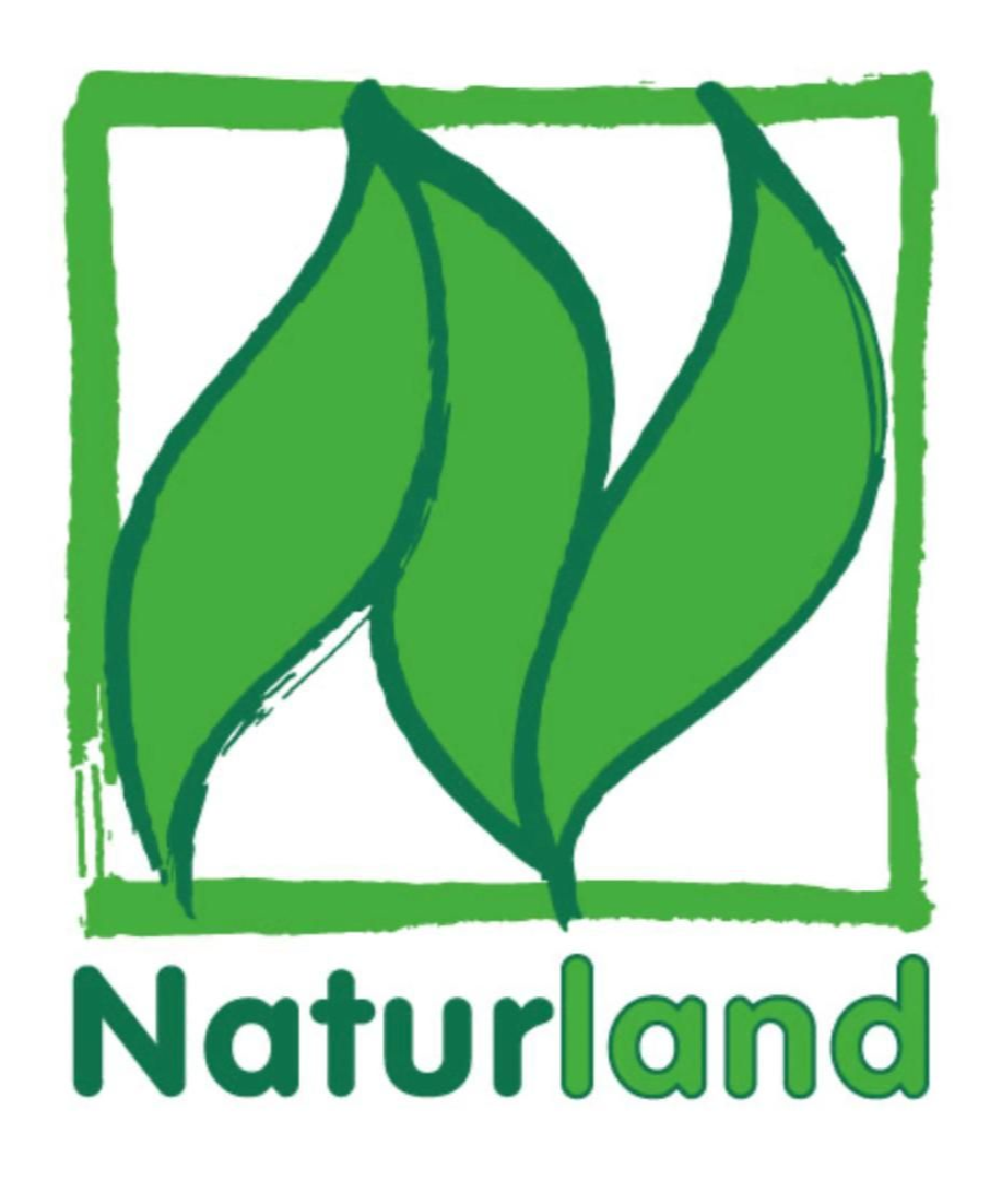 Logo a forma di foglia verde in un quadrato con la scritta