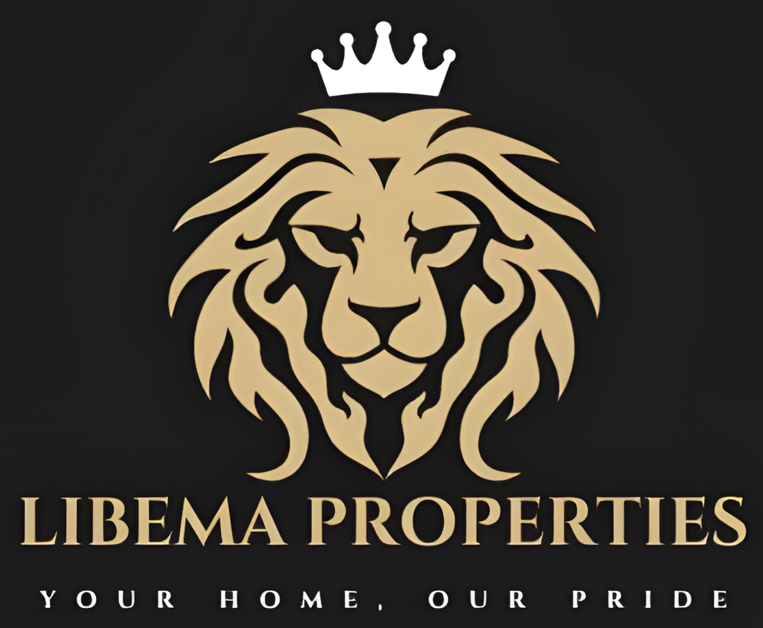 Gold lion with crown logo for Libema Properties. Text: Your Home, Our Pride.