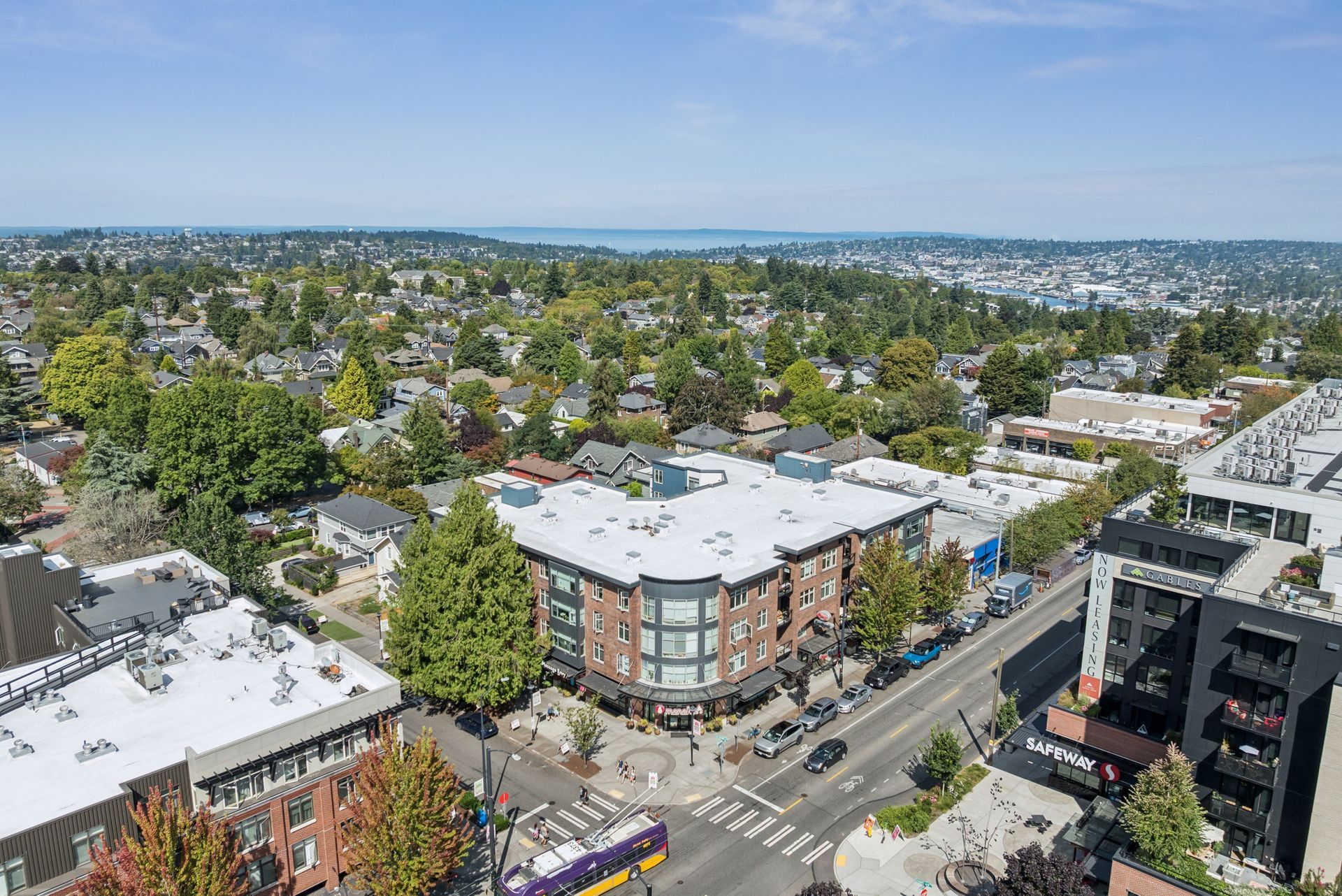 Overhead view of Sweetbriar building and surrounding city block