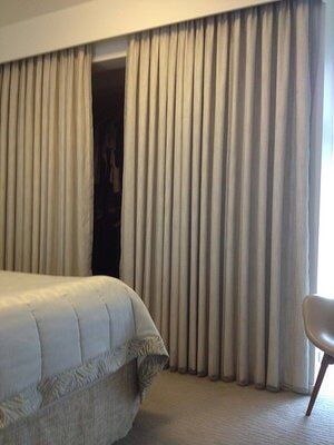 Plush Curtains in Bedroom — Craig Allman Construction Pty Ltd In Fernhill, NSW
