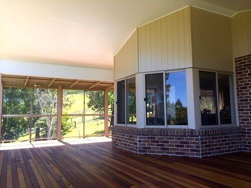 Alfresco Area With Wooden Flooring — Craig Allman Construction Pty Ltd In Fernhill, NSW