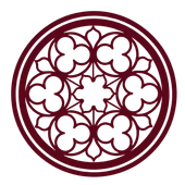 Maroon circular floral mandala with symmetrical petal-like shapes on a white background