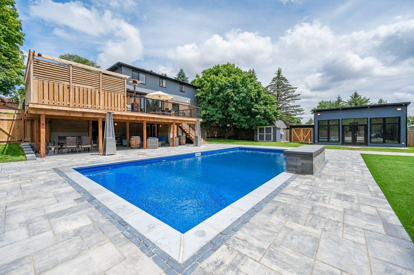 Pool and Interlock by MowGoSnowGo, Landscaping in Guelph 