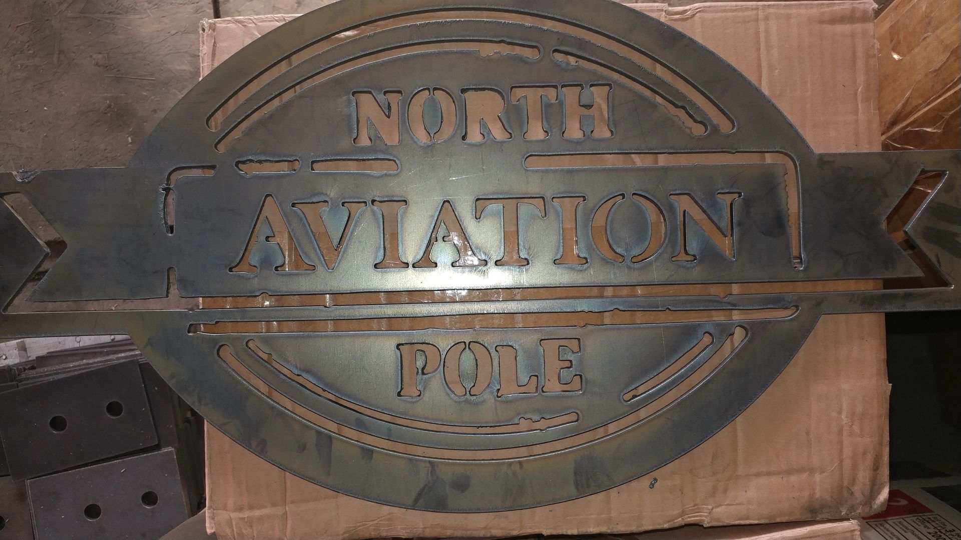 Metal sign,