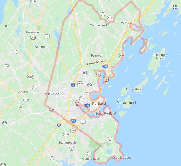 map of delivery area