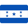 Bandera de Honduras con cinco estrellas azules en una franja blanca entre franjas azules