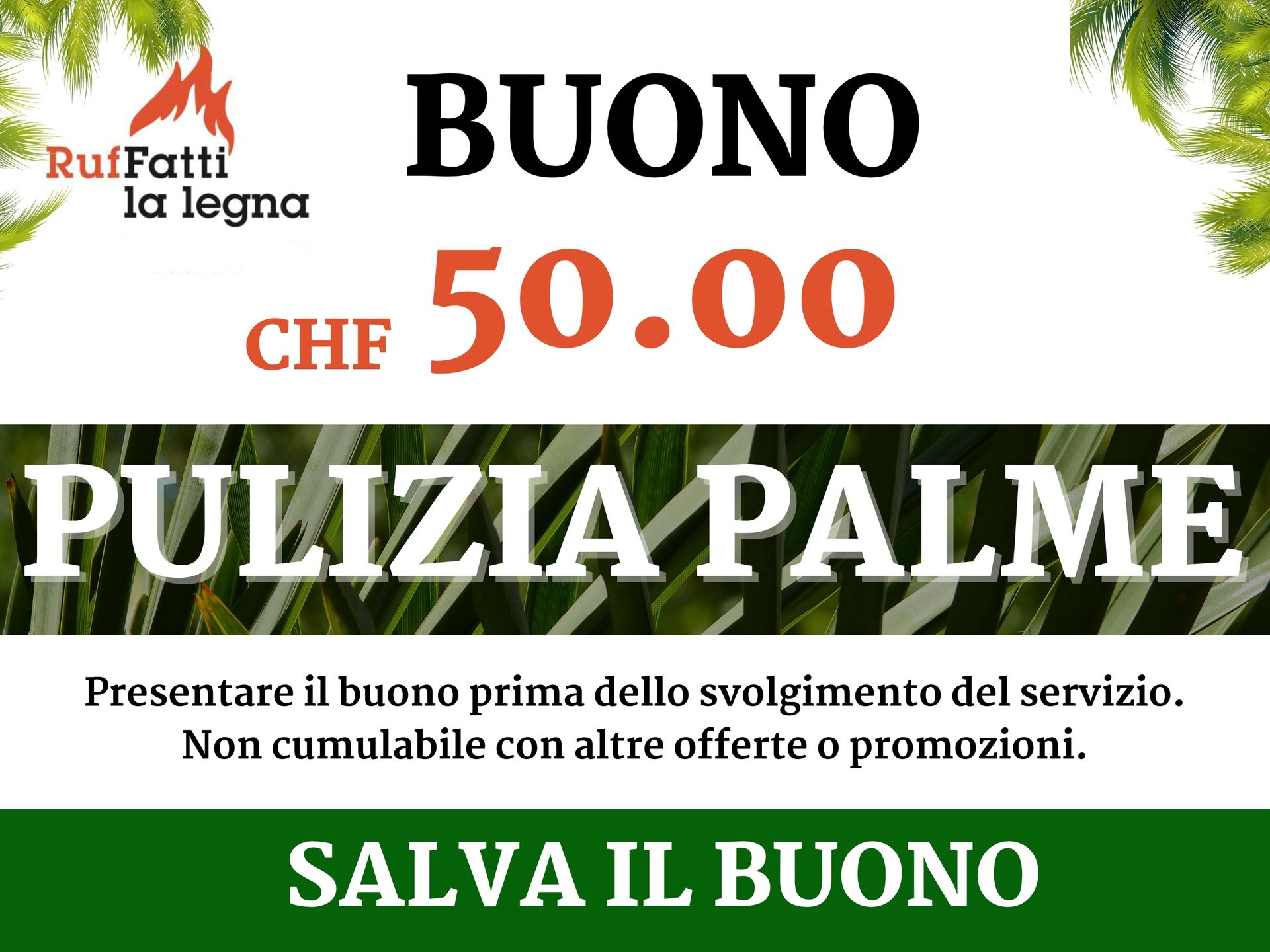 Un cartello con scritto buono chf 50,00