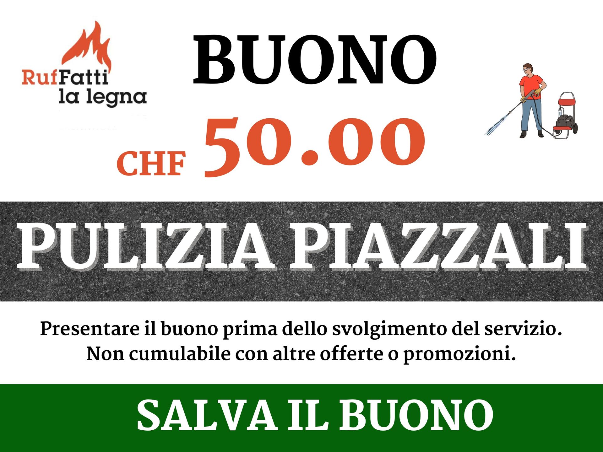 Un cartello con scritto buono chf 50,00