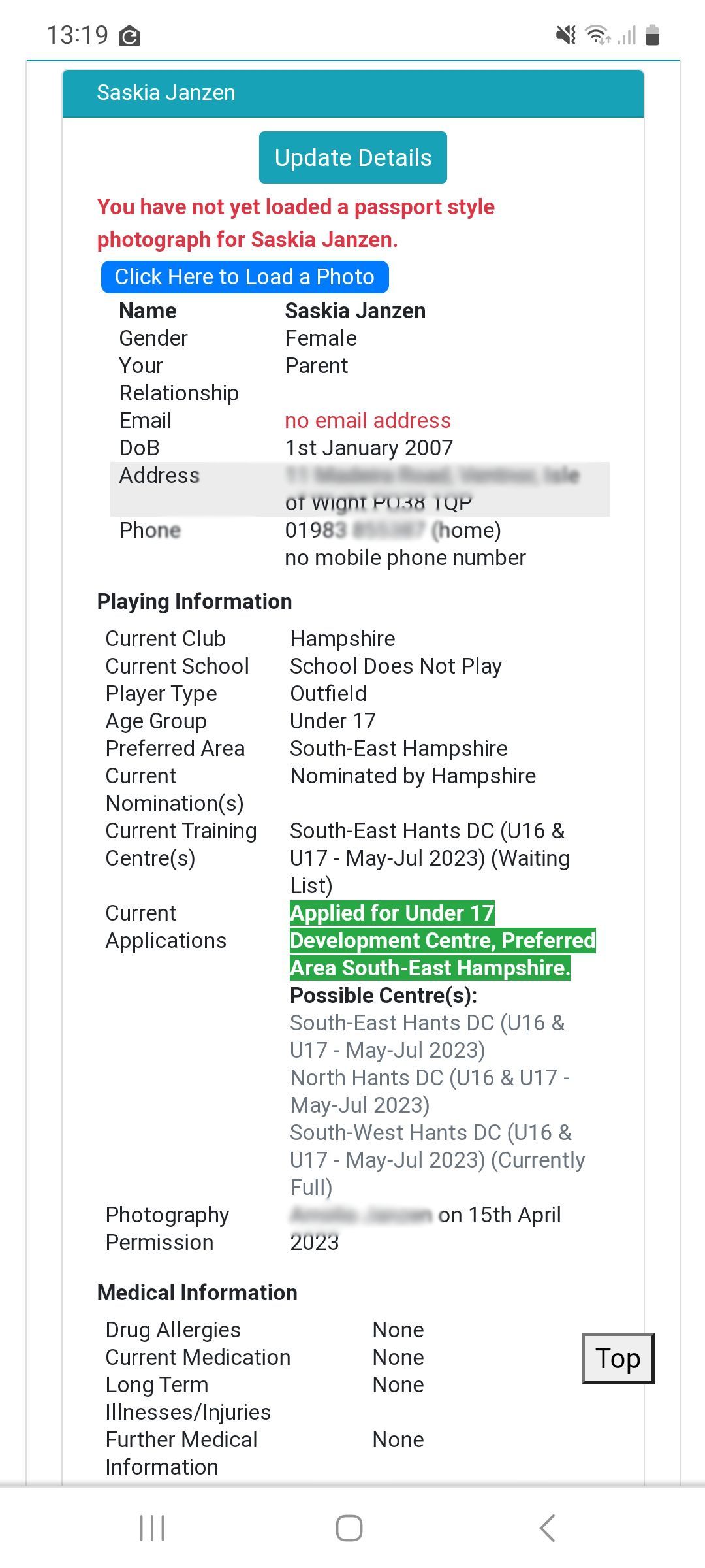 A screenshot of a receipt on a cell phone.