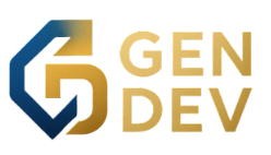 Logo with a stylized gold 