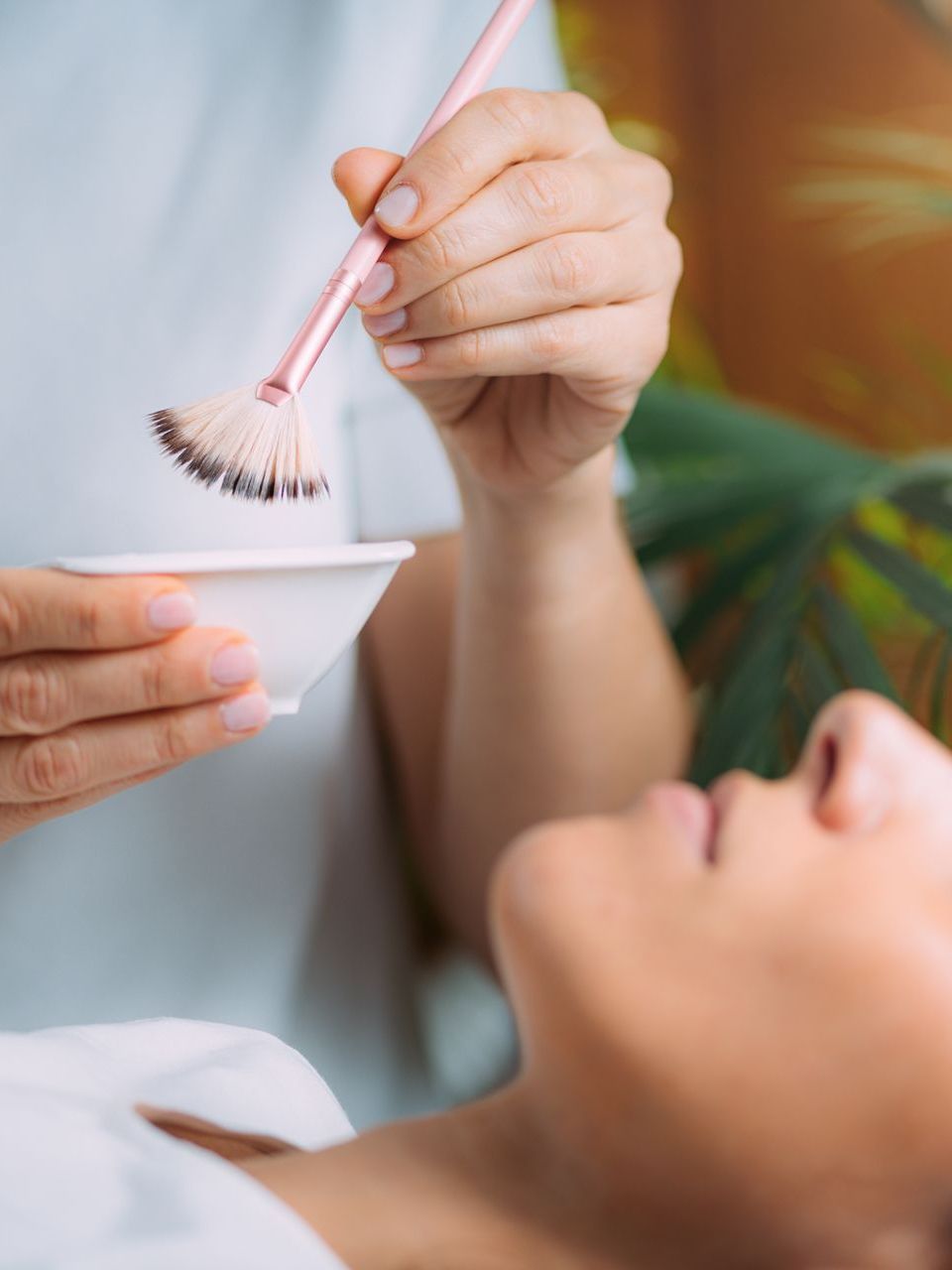 woman with chemical peel treatment