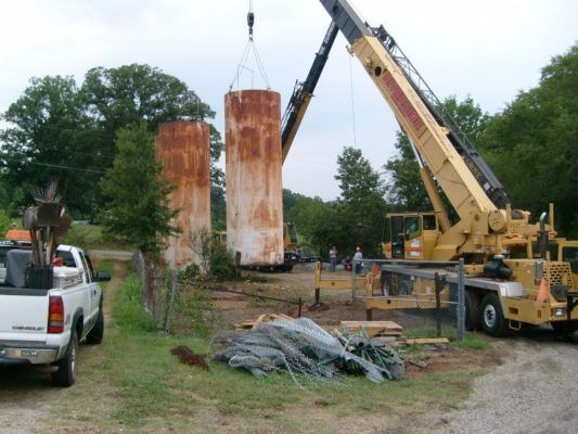 Removing Old Rusted Silos — Concord, VA — WEL Inc