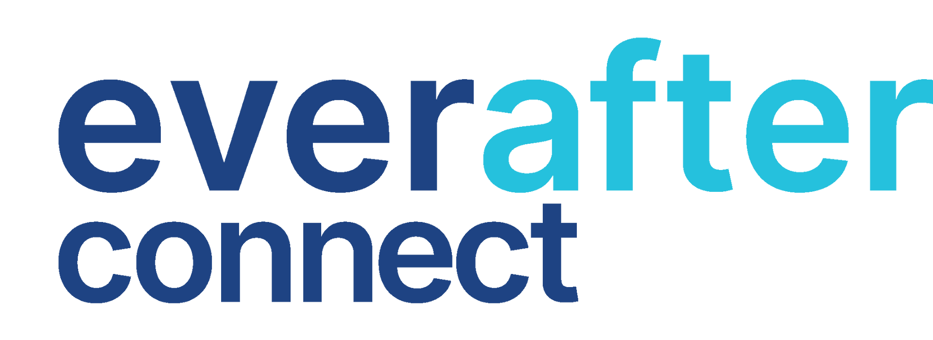 Everafter Connect logo in blue with interlocking infinity-style icon and lowercase text