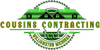 Cousins Contracting logo with green houses and text, featuring C.C. and Williamston, Michigan